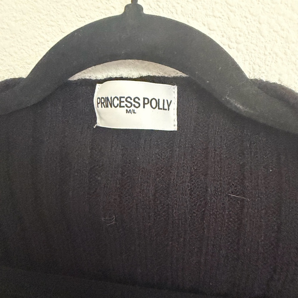 Princess Polly Black Ribbed Sweater - Picture 2 of 2